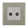 2 Gang Isolated Coaxial T.V. Socket : White Trim