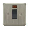 45 Amp Double Pole Switch with Neon : Black Trim Grandura Satin Nickel Cooker (45 Amp Double Pole) Switch