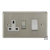 45 Amp Double Pole Switch with 13 Amp Switched Socket : White Trim