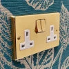 Grandura Unlacquered Brass Switched Plug Socket - 2