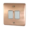 2 Gang Grid Plate Classic Grid Brushed Copper Grid Plates