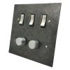 5 Gang Combination : 2 x 400W 2 Way Dimmer Switch + 3 x 20 Amp 2 Way Light Switch