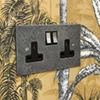 Hand Forged Hammered Pewter Switched Plug Socket - 3