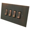 Heritage Flat Antique Copper Light Switch - 2
