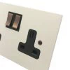 Heritage Flat Cream and Copper Switched Plug Socket - 1