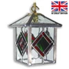 Honeybourne - with red & green stained glass highlights