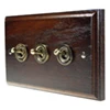 Jacobean Dark Oak | Antique Brass Toggle (Dolly) Switch - 2