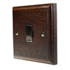 13 Amp Unswitched Fused Spur : Black Trim Jacobean Dark Oak | Antique Brass Unswitched Fused Spur