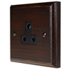 Jacobean Dark Oak | Polished Brass Round Pin Unswitched Socket (For Lighting) - 1