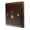 13 Amp Unswitched Fused Spur : Black Trim Jacobean Dark Oak | Polished Brass Unswitched Fused Spur