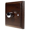 1 Gang 400W 2 Way Dimmer (Mains and Low Voltage) Jacobean Dark Oak | Polished Chrome Intelligent Dimmer