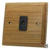 1 Gang Isolated Coaxial T.V. Jacobean Light Oak | Polished Chrome TV Socket