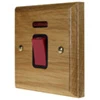 45 Amp Cooker Control Switch with Neon : White Trim Jacobean Light Oak | Satin Chrome 50 Amp Double Pole Switch (Cooker)