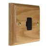 13 Amp Unswitched Fused Spur : Black Trim Jacobean Light Oak | Matt Black Unswitched Fused Spur