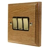 Jacobean Light Oak | Polished Brass Light Switch - 2