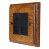 Jacobean Medium Oak | Matt Black Telephone Extension Socket - 1