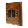 Jacobean Medium Oak | Matt Black TV Socket - 1