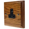 More information on the Jacobean Medium Oak | Antique Brass Jacobean Medium Oak Round Pin Unswitched Socket (For Lighting)