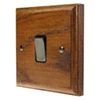 1 Gang 10 Amp 2 Way Light Switch : Black Trim Jacobean Medium Oak | Antique Brass Light Switch