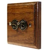 Jacobean Medium Oak | Antique Brass Toggle (Dolly) Switch - 1