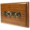 Jacobean Medium Oak | Antique Brass Toggle (Dolly) Switch - 3