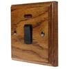 Jacobean Medium Oak | Matt Black 20 Amp Switch - 1