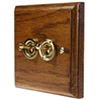 Jacobean Medium Oak | Polished Brass Toggle (Dolly) Switch - 1