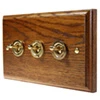 Jacobean Medium Oak | Polished Brass Toggle (Dolly) Switch - 2