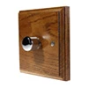 1 Gang 400W 2 Way Dimmer (Mains and Low Voltage) Jacobean Medium Oak | Polished Chrome Intelligent Dimmer