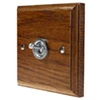 More information on the Jacobean Medium Oak | Satin Chrome Jacobean Medium Oak Intermediate Toggle (Dolly) Switch