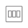 3 Gang 10 Amp 2 Way Light Switches : White Trim - Single Plate