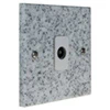 Single Isolated TV | Coaxial Socket : White Trim Light Granite / Polished Stainless TV Socket