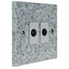 Twin Isolated TV | Coaxial Socket : White Trim
