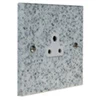 2 Amp Round Pin Unswitched Socket : White Trim Light Granite / Satin Stainless Round Pin Unswitched Socket (For Lighting)