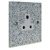 Light Granite / Polished Stainless Round Pin Unswitched Socket (For Lighting) - 1