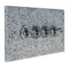 Light Granite / Satin Stainless Toggle (Dolly) Switch - 3