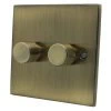 Low Profile Antique Brass Push Light Switch - 1