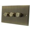 Low Profile Antique Brass LED Dimmer and Push Light Switch Combination - 1