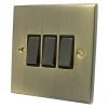 Low Profile Antique Brass Intermediate Switch and Light Switch Combination - 1