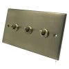 Low Profile Antique Brass Toggle (Dolly) Switch - 2