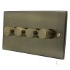 Low Profile Antique Brass LED Dimmer - 3