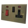 Low Profile Antique Brass Cooker (45 Amp Double Pole) Switch - 2
