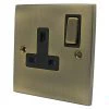 Low Profile Antique Brass Switched Plug Socket - 2