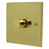 1 Gang 100W 2 Way LED (Trailing Edge) Dimmer (Min Load 1W, Max Load 100W) Low Profile Polished Brass LED Dimmer