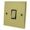 1 Gang Intermediate Light Switch : Black Trim Low Profile Polished Brass Intermediate Light Switch