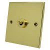 1 Gang 20 Amp 2 Way Toggle (Dolly) Light Switch Low Profile Polished Brass Toggle (Dolly) Switch