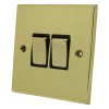 Low Profile Polished Brass Retractive Centre Off Switch - 2