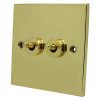 More information on the Low Profile Polished Brass Low Profile Intermediate Toggle Switch and Toggle Switch Combination
