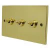 Low Profile Polished Brass Toggle (Dolly) Switch - 2