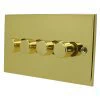 Low Profile Polished Brass LED Dimmer - 3